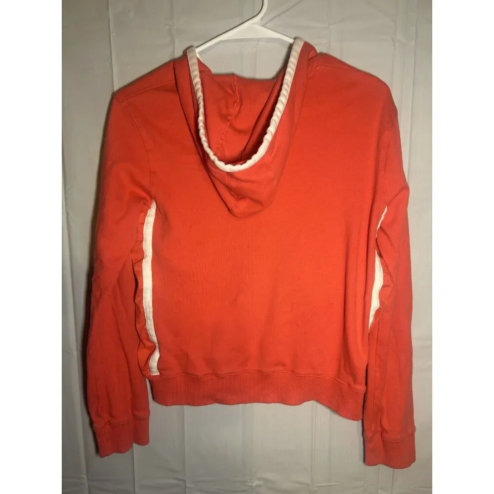 Nike Vintage Silver Tag Full Zip Hoodie Coral Peach White Trim Track Jacket Y2K